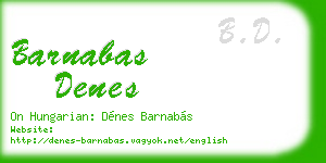barnabas denes business card